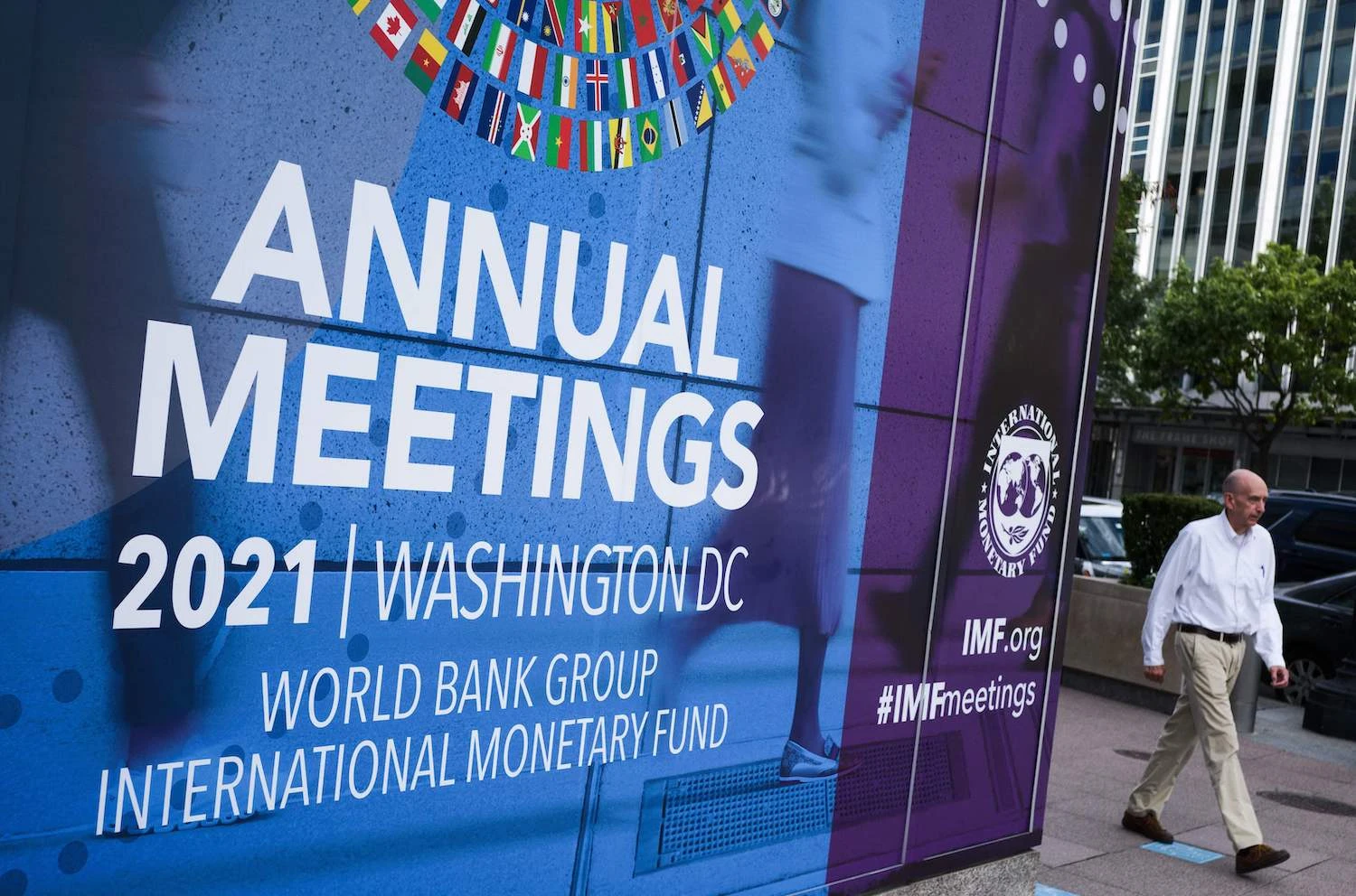 Banner of the World Bank IMF Annual Meetings in 2021